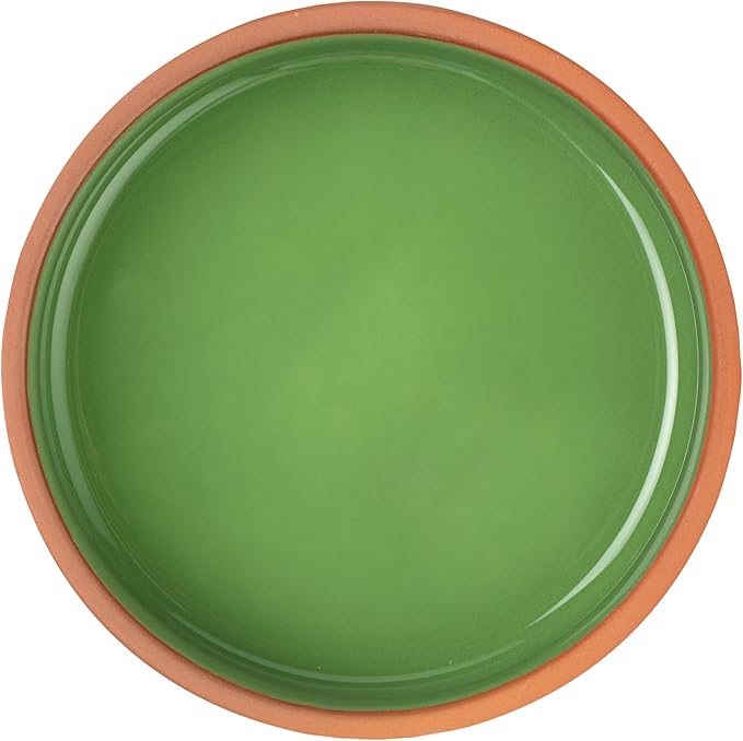 Restaurantware-Terra Tek 17 Ounce Terracotta Cazuelas, 2 Green Glazed Clay Pots For Cooking - Oven-Ready, Microwavable, Terracotta Serving Pots, Dishwashable, For Cooking And Serving