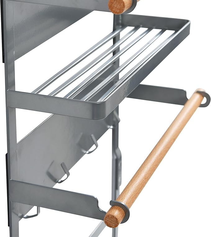 Household Essentials Metal Magnetic Organizer Rack, Grey