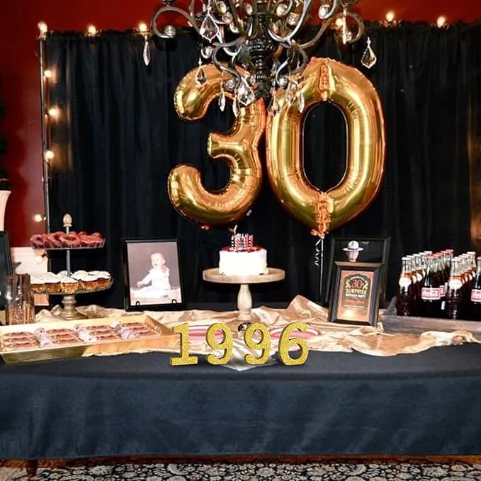 TONIFUL 4 Inch 1996 Gold Glitter Table Centerpiece Sign 1996 Number Block for 30th Birthday Decoration,Thirty Years Old Birthday Table Decoration,Class of 1996 Reunion Decorations or Anniversary