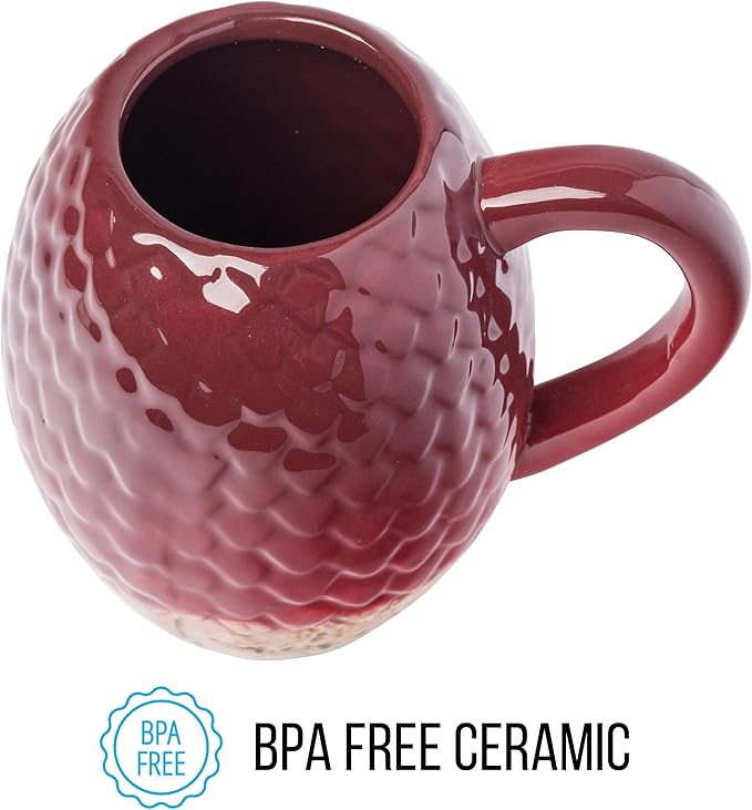 Silver Buffalo Game of Thrones Red Dragon Egg Ceramic 3D Sculpted Mug, 20 Ounces