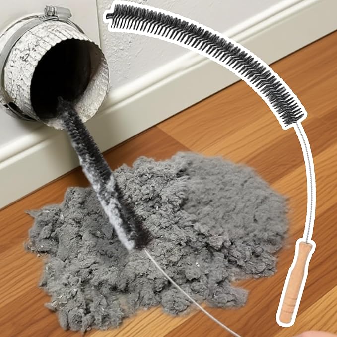 Dryer Lint Brush Vent Cleaner Lint Trap Cleaning Tool Dryer Vent Brush Long Flexible with Wood Handle 27.95Inches Medium Size for Dryer Vent Cleaning DIY Enthusiasts Homeowners (1, PCS)