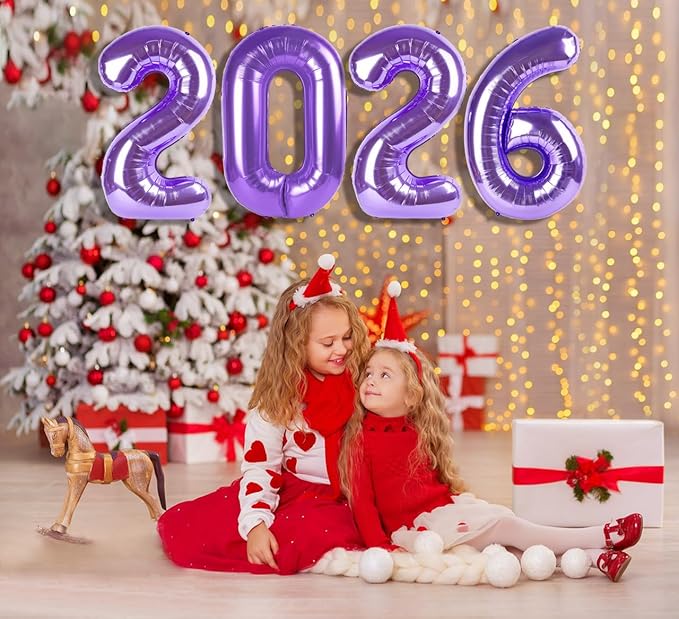 2026 Number Balloons, Purple Big Number Balloons Happy New Years Eve Party, 40 Inch Digital Balloon 20 26 for Happy Birthday Decoration Supplies, Anniversaries Graduation