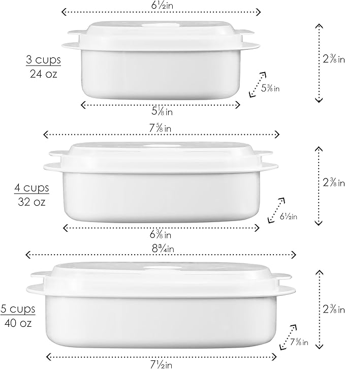 Reston Lloyd Nesting Microwave Containers, Set of 3, Adjustable Steam Vents, Airtight, Meal Prep, Durable BPA-Free Plastic- Freezer & Dishwasher Safe, Cookware & Food Storage, Anyday Cookware, Purple