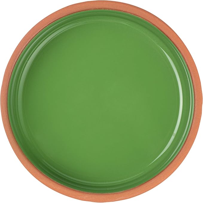 Restaurantware-Terra Tek 6.8 Ounce Terracotta Cazuelas, 2 Green Glazed Clay Pots For Cooking - Oven-Ready, Microwavable, Terracotta Serving Pots, Dishwashable, For Cooking And Serving