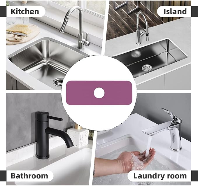 Solid Color Grape red Printed Faucet Absorbent mat, Suitable for bathrooms, Kitchens, and Other Sink Areas.