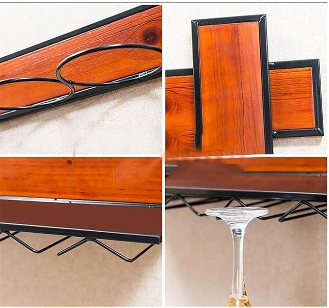 Household Items Kitchen Wine Rack Wooden Wine Glass Holder Home Wine Holder European Lovely Decorative Wine Display and Rack for Wine Cellar Bar