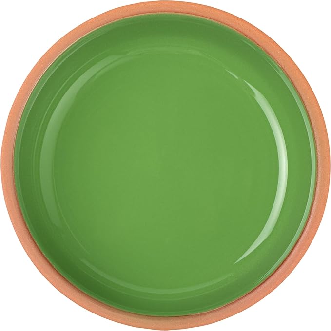 Restaurantware-Terra Tek 5.1 Ounce Terracotta Cazuelas, 2 Green Glazed Clay Pots For Cooking - Oven-Ready, Microwavable, Terracotta Serving Pots, Dishwashable, For Cooking And Serving