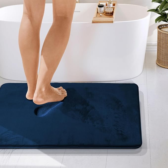 Clara Clark Bathroom Rugs, Velvet Memory Foam Bath Mat, Non-Slip Bath Rugs, Machine Wash, Dries Quickly, Ultra Soft Plush Bath Mats for Bathroom,