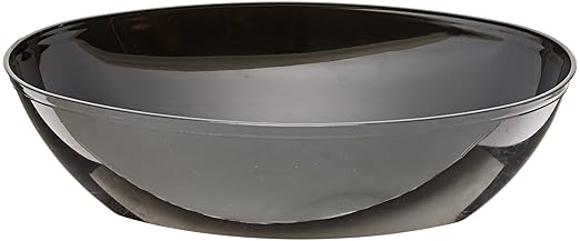 CaterLine Luau 64-Ounce Heavyweight Plastic Oval Serving Bowl, Black (50-Count)