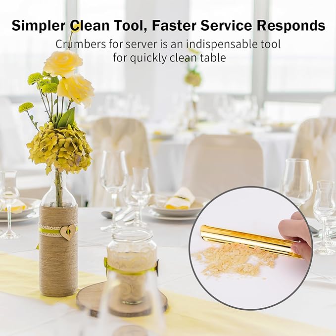 Crumb Sweepers, Bread Crumb Cleaner, Table Scraper Serveware, Stainless Steel Table Crumber Catcher Tool for Server, Restaurant Supplies for Clean Crumb, Waiters Waitress Accessories (20 PACK, Gold)