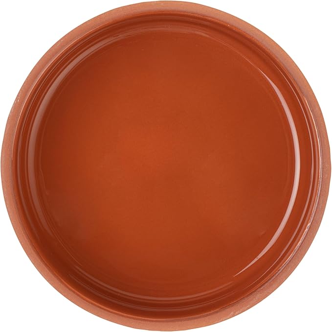 Restaurantware Terracotta Cazuela Bowls 2 Pack of 7 oz Durable Rustic Serving Dish Glazed Oven-Safe Bowl Freezer-Safe Tapas Dish Microwave-Safe Dishwasher-Safe