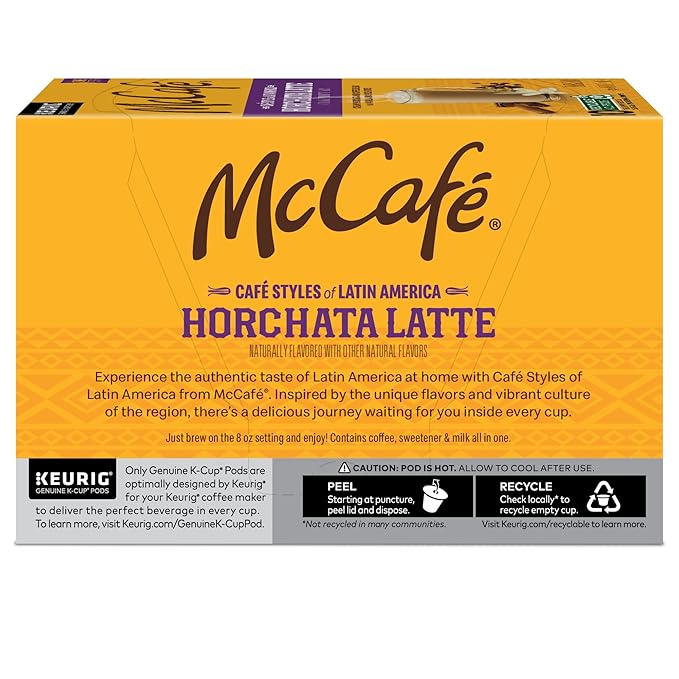 McCafe Cafe Styles of Latin America Horchata Latte, Keurig Single Serve K-Cup Coffee Pods, 10 Count (Pack of 6)