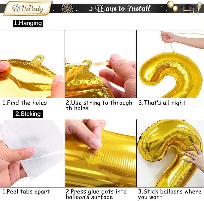 Upgraded, 42in Large 2026 Balloons Numbers, with 8pcs Star Balloon and Accessories, 3D Premium Aluminum Foil, Graduation Balloons for Graduation Decorations 2026, Grad Party Decorations, Gold