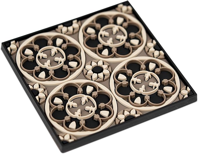 Images d'Orient Coaster Sejjadeh Rosace 9x9cm PVC 50g Washable Shatterproof Heat Resistant Compatible with Most Cookware