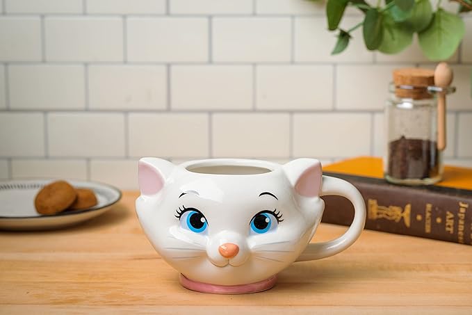 Silver Buffalo Disney Aristocats Marie Face Ceramic 3D Sculpted Mug, 20 Ounces