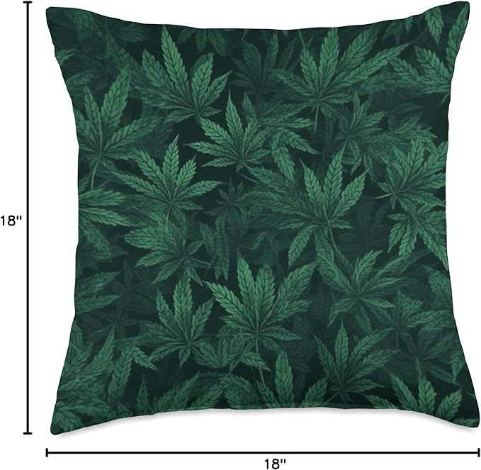 Weed Leaf pattern - Pot-head Sativa and Indica In the Sheets Throw Pillow