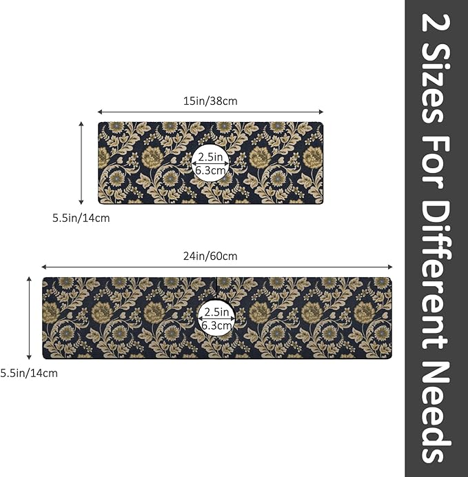 24" X 5.5" Kitchen Sink Splash Guard Faucet Mat Floral Flower Super Absorbent Fast Drying Faucet Guard & Draining Mat Sink Splash Guard Behind Faucet for Kitchen, Bathroom