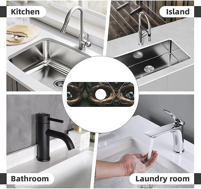 Little Bird nest Printed Faucet Absorbent mat, Suitable for bathrooms, Kitchens, and Other Sink Areas.
