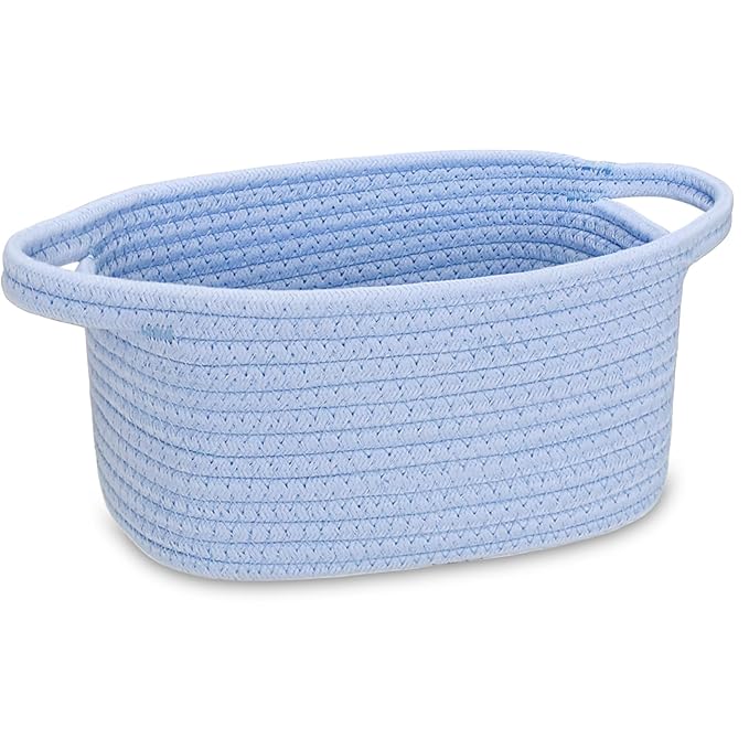 ABenkle Small Storage Basket, Mini Basket, Cute Tiny Cotton Rope Woven Basket, Shelf Basket, Boho Decorative Toy Storage Bin Gift Basket