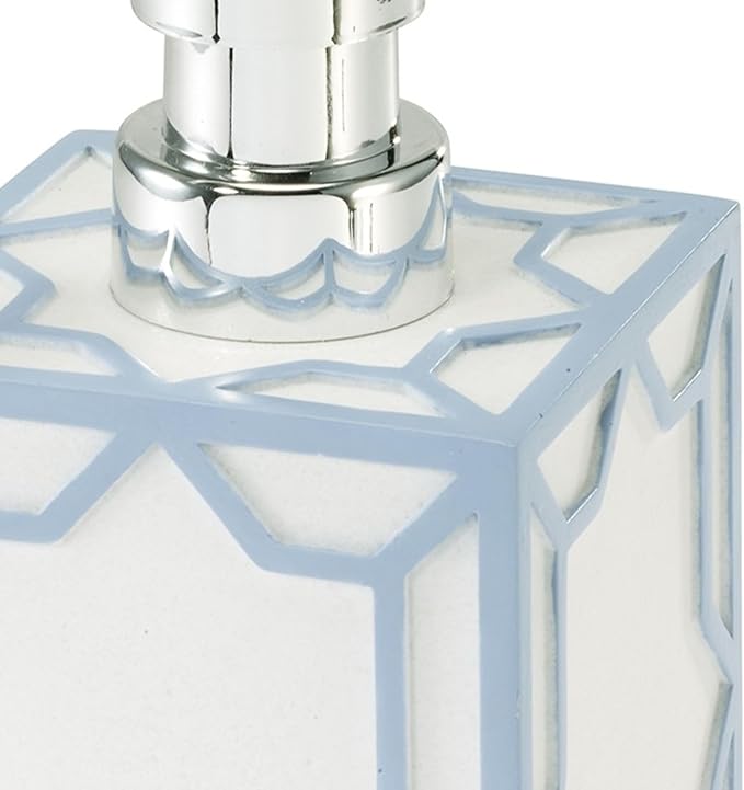 Izod – Lotion Pump, Hand-Painted Sand Resin with Trellis Detail & Silver-Tone Pump, Soap or Lotion Dispenser for Bathroom, Kitchen or Vanity (Trellis)