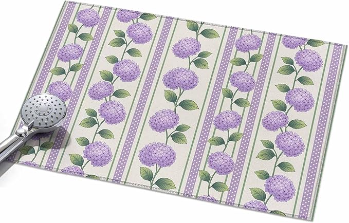 Area Rug 2x3ft, Watercolor Hydrangea Flower Washable Rugs for Living Room Bedroom, Spring Floral Leaves on Linen Soft Non-Slip Area Rugs Rectangle Floor Carpet for Dining Room