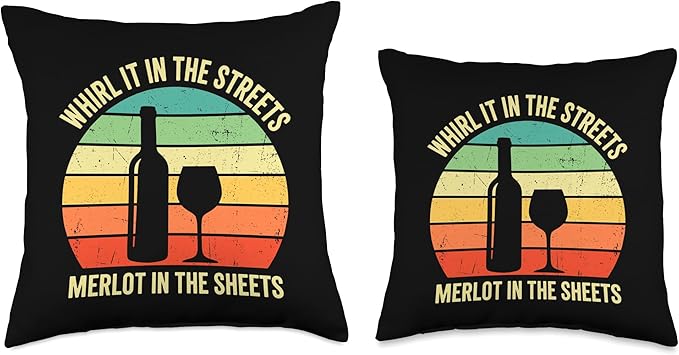Whirl It Streets Merlot in The Sheets Sunset Bottle Glass Throw Pillow