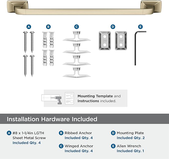 Amerock BH36013BBZ | Golden Champagne Towel Bar | 18 in (457 mm) Towel Rack | Highland Ridge | Bathroom Towel Holder | Bathroom Hardware | Bath Accessories