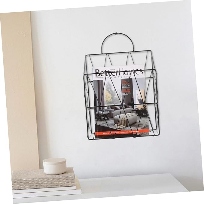Hanging Wall Files Magazine Holder Decorative Wire Mounted Storage Baskets for Organizing Magazines Books Newspapers Office Home Bedroom Living Room