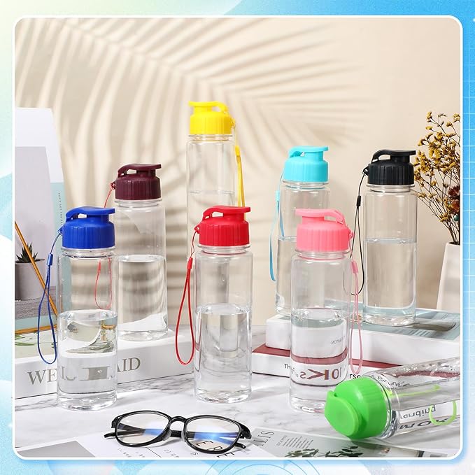 Mifoci 72 Pieces Water Bottle Bulk 17 oz Plastic Water Bottles Bulk Gym Sports Adults Reusable Large Bottles with Leak Proof Flip Top for Party Outdoor (Clear,Multicolor)