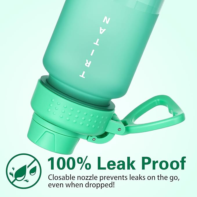 OLDLEY 32oz Frosted Clear Water Bottle, BPA-Free Tritan Plastic Reusable Water Bottle with Fast-Flow Spout Lid, Wide Mouth Leakproof Sports Drinking Bottle for Gym, School, Office, Travel,Bubble Gum