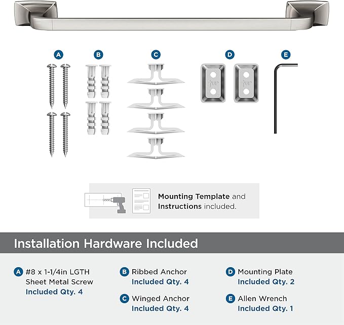 Amerock BH36013G10 | Brushed Nickel Towel Bar | 18 in (457 mm) Towel Rack | Highland Ridge | Bathroom Towel Holder | Bathroom Hardware | Bath Accessories