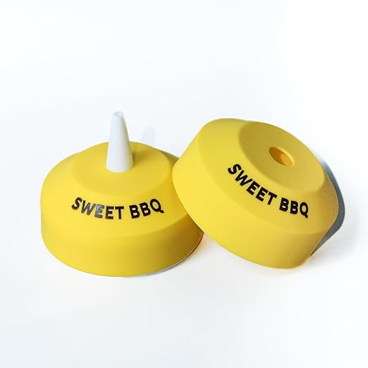 Culinary ID Bands "Sweet BBQ" Silicone Bottle Lid Cover, Food Grade Reusable Label for 16-32 oz Squeeze Bottles, Color Coordinated Sauce Identifier for Kitchens and Restaurants