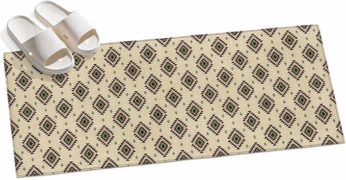 Runner Rug for Bedroom Hallway, Boho Tribal Diamond Pattern Kitchen Runner Rugs Area Rug 2x6ft, Ethnic Style Art Washable Soft Floor Carpet for Entryway Stair