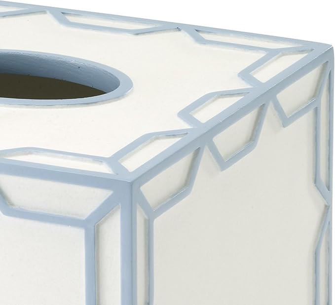 Izod – Tissue Box Cover, Hand-Painted Sand Resin with Trellis Pattern, Geometric Home Decor – Perfect for Bathrooms, Bedrooms, Kitchens or Offices (Trellis)