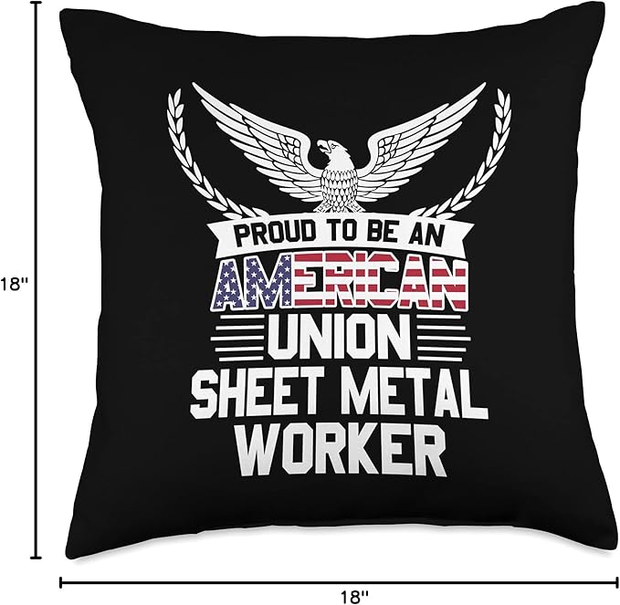 American Union Sheet Metal Worker Pride Throw Pillow