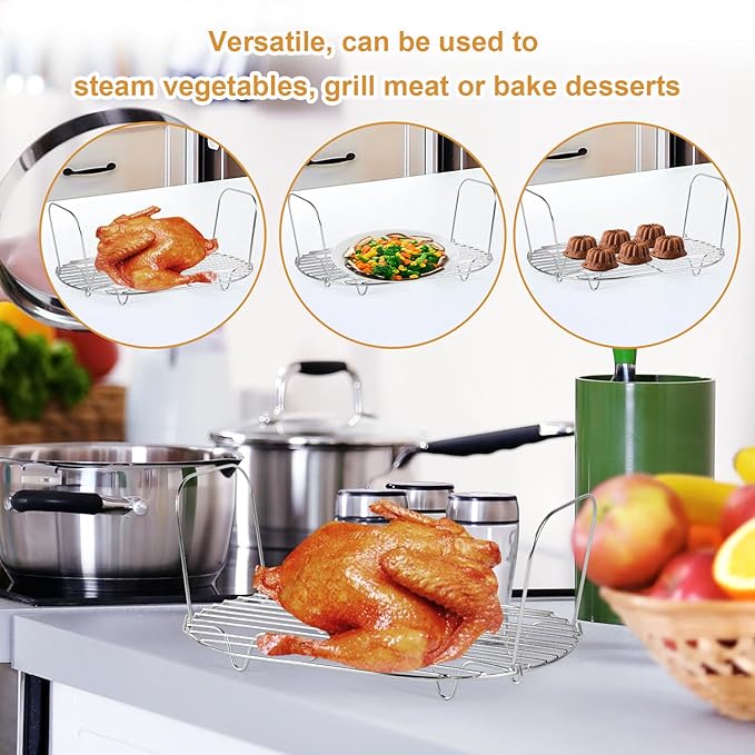 Steam and Roast Rack Compatible with Ninja Foodi Possible Cooker Pro 8.5 Qt MC1000 MC1001 MC1010 Series, Stainless Steel Possible Cooker Accessories for Slow Cooker Crock Pot