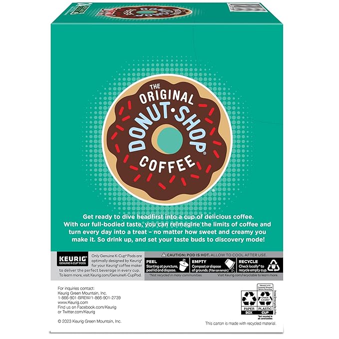 The Original Donut Shop Dark, Single-Serve Keurig K-Cup Pods, Dark Roast Coffee Pods, 96 Count
