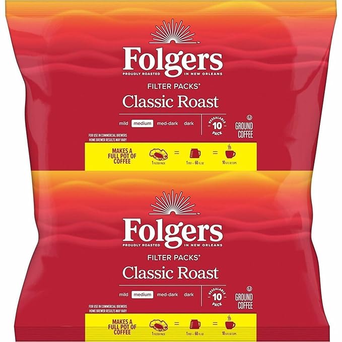 FOLGERS 0.9 OUNCE CAFFEINE REGULAR FILTER PACK