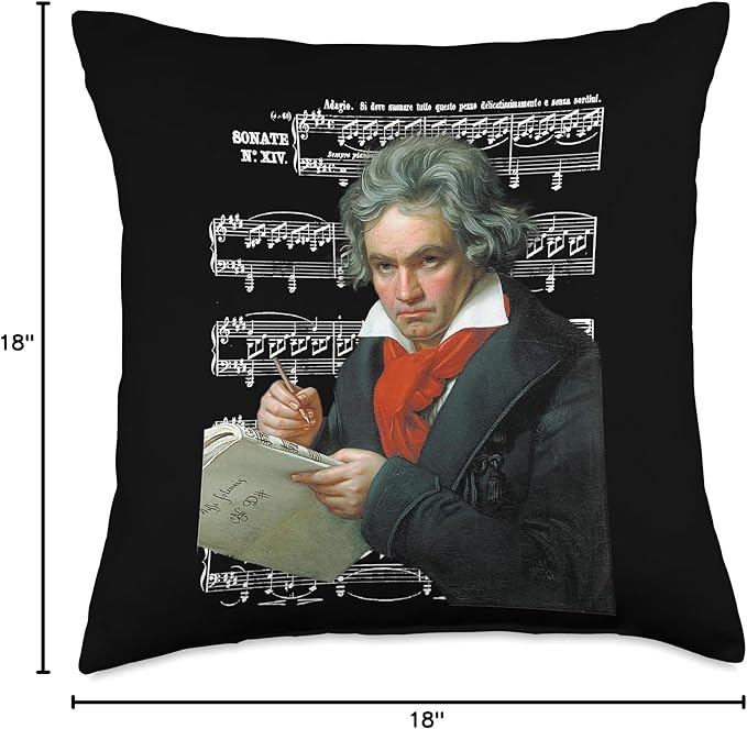 Beethoven moonlights sheet music Piano teacher Pianist Throw Pillow