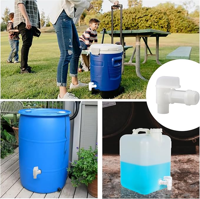 8Pcs 3/4” Male Barrel Faucet for 5 Gallon Water Jugs Plastic Drum Faucet Spigot Replacement Water Spigot by MUGLIO (White)