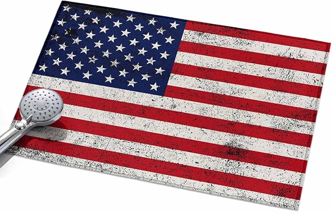 Area Rug 2x3ft, Independence Day Stars Stripes Retro Washable Rugs for Living Room Bedroom, Patriotic Flag Red Blue Soft Non-Slip Area Rugs Rectangle Floor Carpet for Dining Room