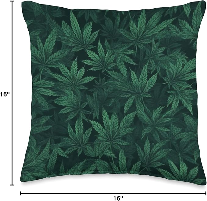 Weed Leaf pattern - Pot-head Sativa and Indica In the Sheets Throw Pillow