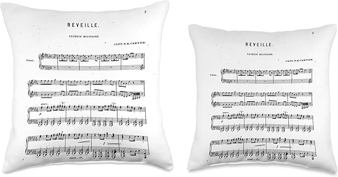 Reveille Sheet Music Throw Pillow