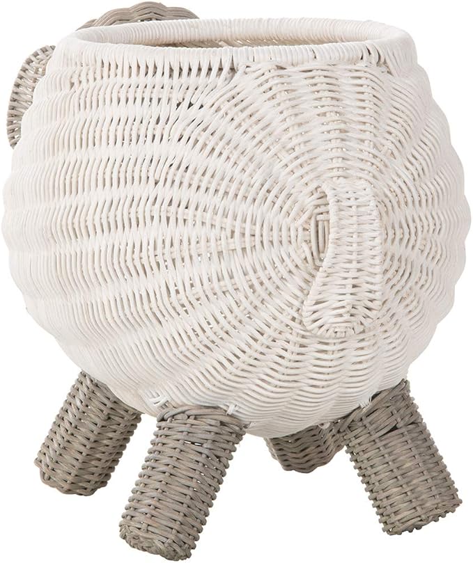 Kouboo Rattan Sheep Kids Storage Basket White & Gray