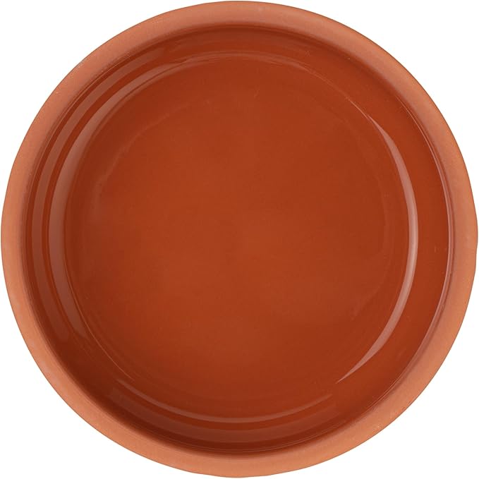 Restaurantware-Terra Tek 6.8 Ounce Terracotta Cazuelas, 2 Brown Glazed Clay Pots For Cooking - Oven-Ready, Microwavable, Terracotta Serving Pots, Dishwashable, For Cooking And Serving