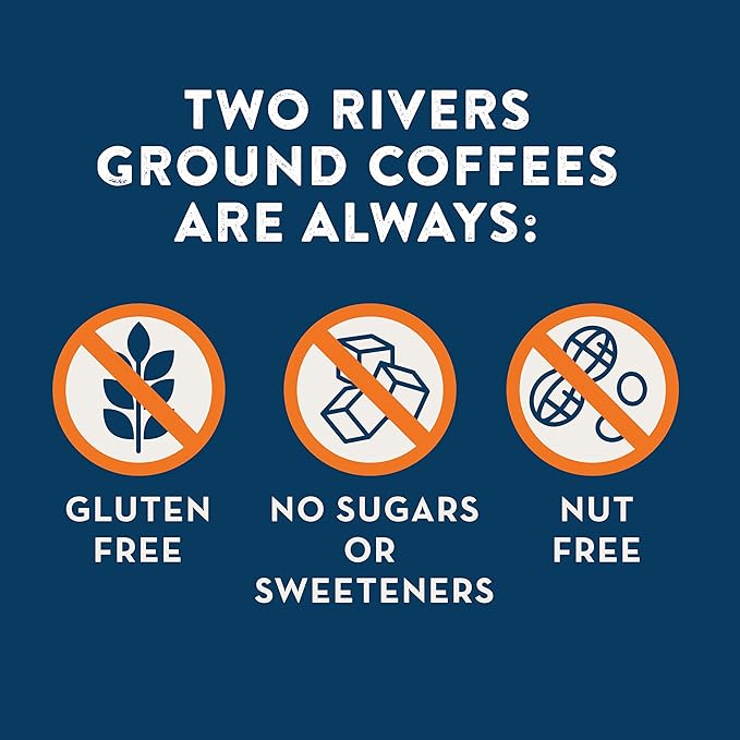 Two Rivers Coffee S mores Please Flavored Ground Coffee, Perfectly Balanced, Always Smooth, Made with 100% Arabica Beans - Flavor Enhanced, 10 Ounce Bag