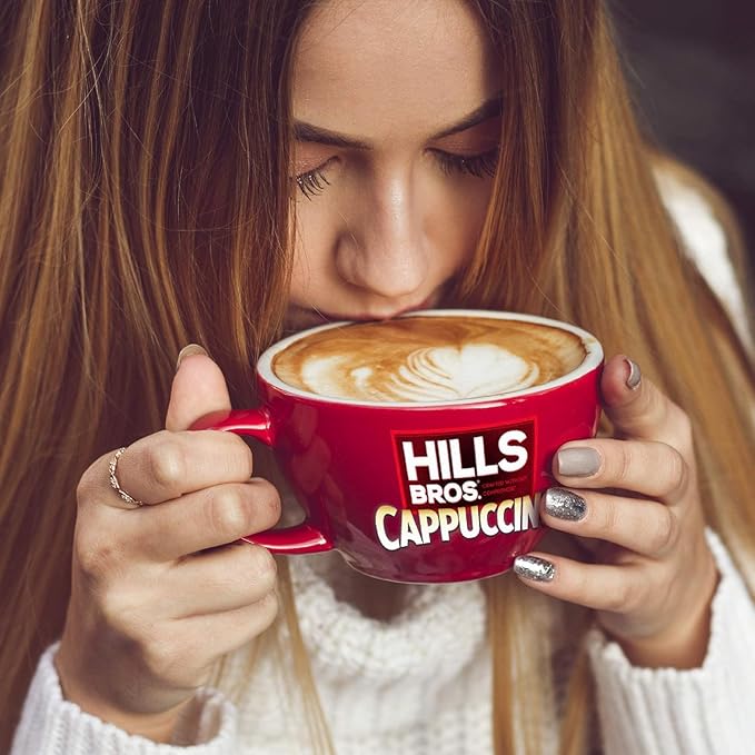 Hills Bros. Instant Cappuccino Mix, French Vanilla - Easy to Use, Enjoy Coffeehouse Flavor from Home – Decadent Cappuccino with a Hint of Sweetness and Vanilla in Light Coffee, 52 Ounce Pouch