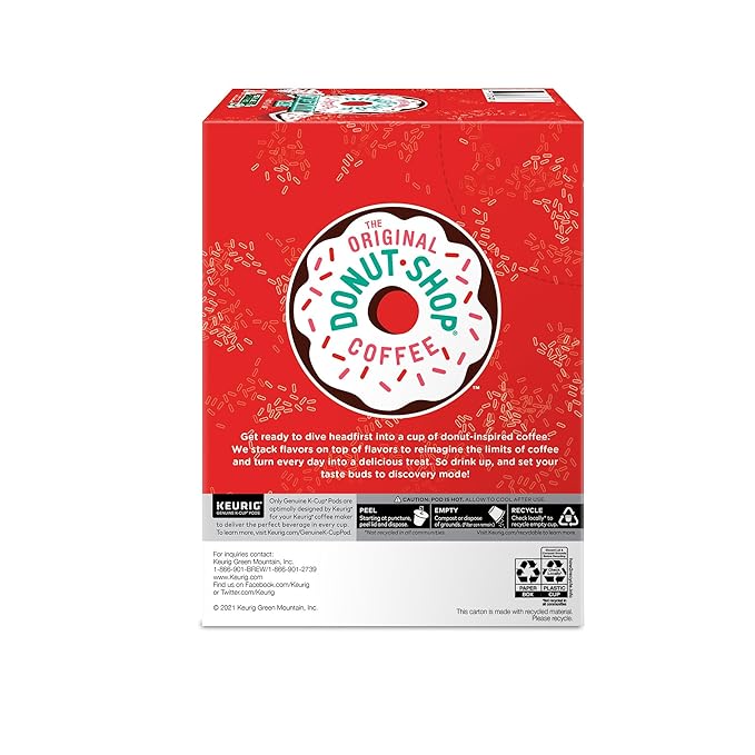 The Original Donut Shop Peppermint Bark Keurig Single-Serve K-Cup Pods, Light Roast Coffee, 96 Count