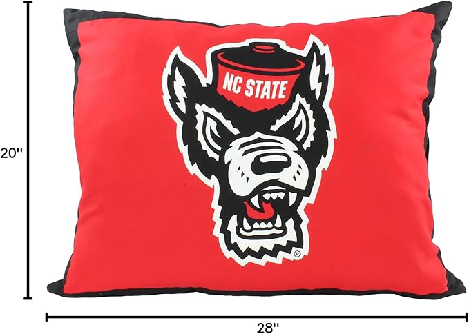 College Covers Everything Comfy NC State Wolfpack 20" x 28" Fully Stuffed Big Logo Pillow