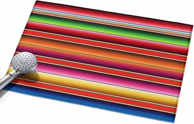 Area Rug 2x3ft, Mexican Stripes Vintage Boho Washable Rugs for Living Room Bedroom, Native American Stripe Soft Non-Slip Area Rugs Rectangle Floor Carpet for Dining Room